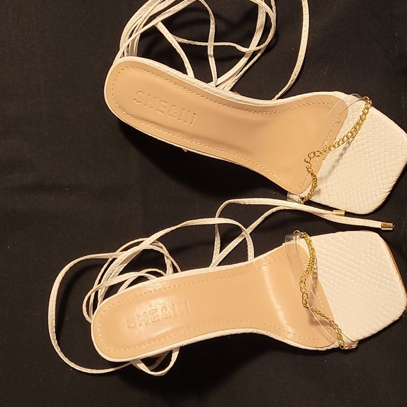 SHEIN Shoes - White Tie Up Heels